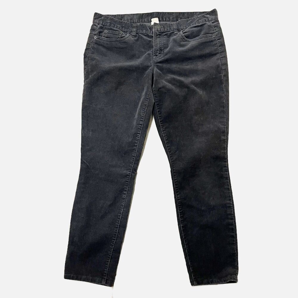 J Crew Toothpick Skinny Grey Corduroy Pants Size 32